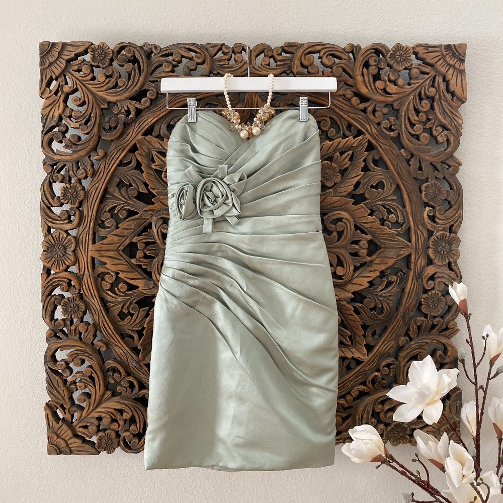 (Set of 2) Light Green Sweetheart Strapless Dress